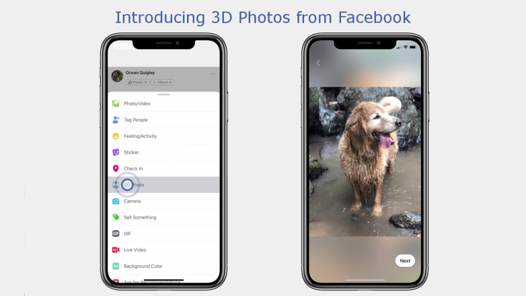 iPhone, Facebook, 3D