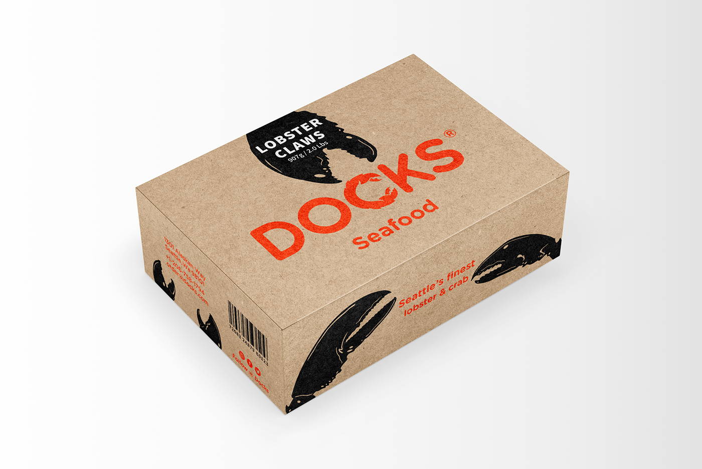 Логотип, Дизайн упаковки, веб-сайт, Брендинг, Docks Seafood, D87